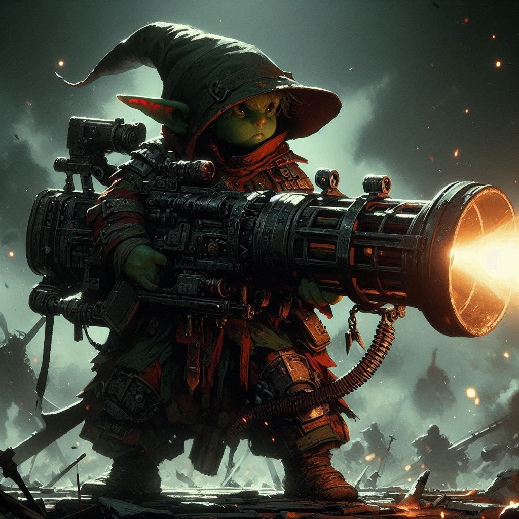 Modern Goblin with a BFG