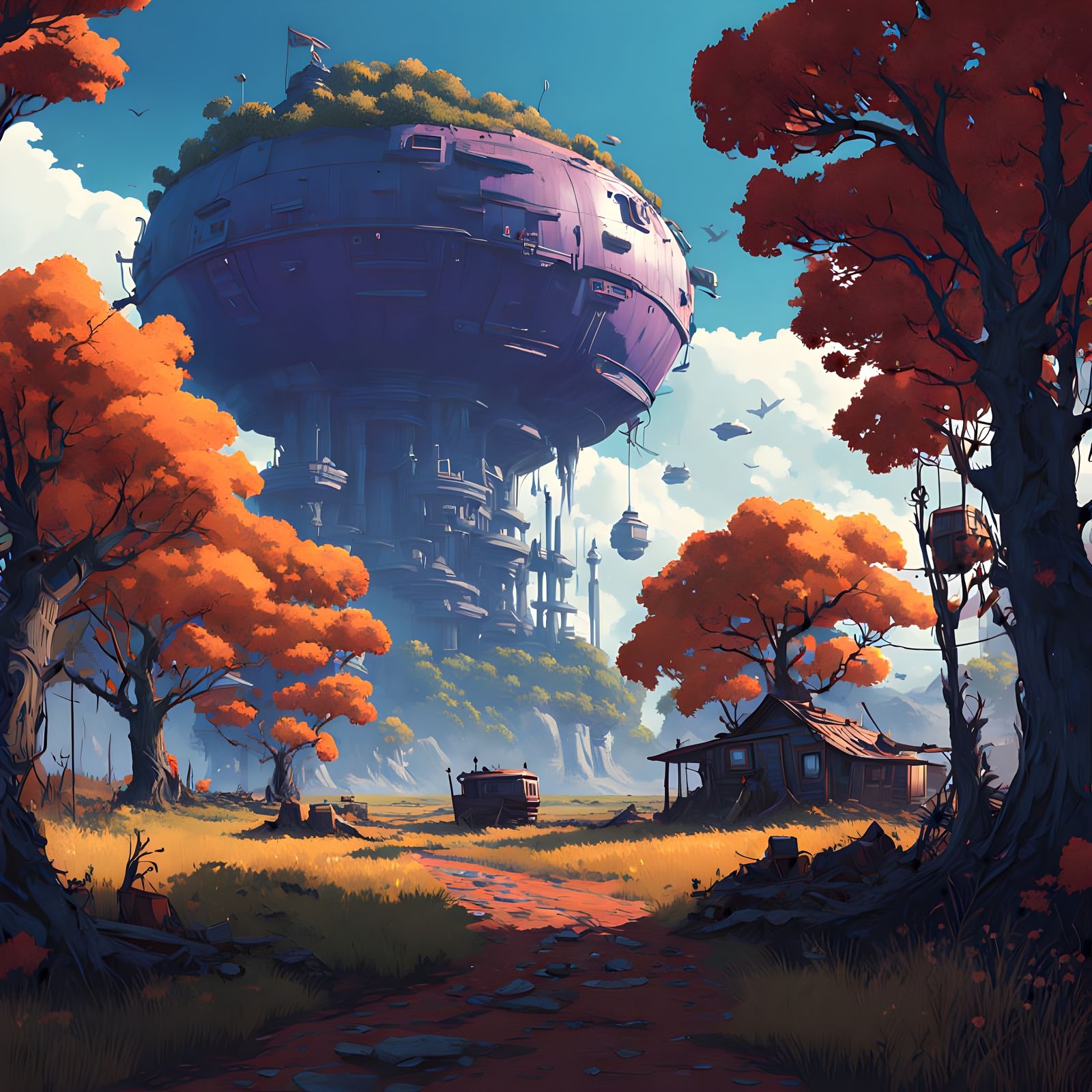 Mystical Realms in Vibrant Dreamlike Splendor