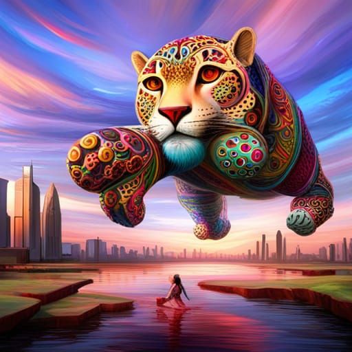 Floating Jaguar - AI Generated Artwork - NightCafe Creator