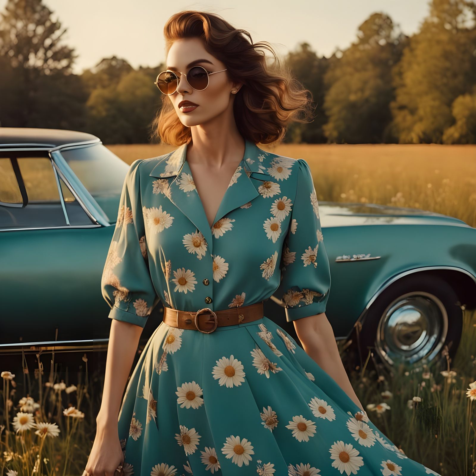 Country Girl Photoshoot with 1972 Buick Skylark