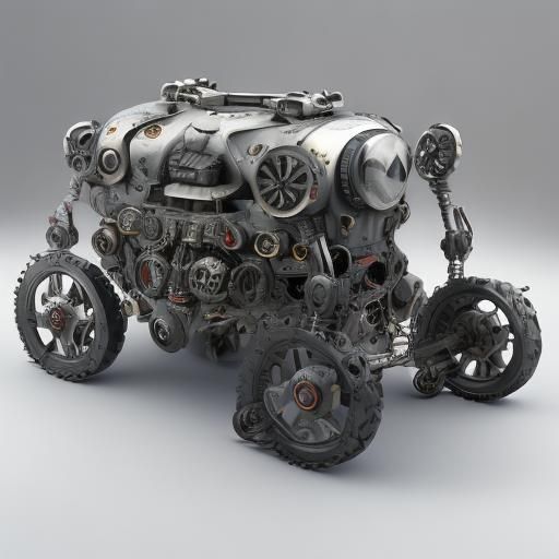 <lora:Pop-Up-Story DSv8:1.0>Pop up story book, The Invention of the robotic car, intricate mech details, 8K resolution, Cinema 4D, Behance H...