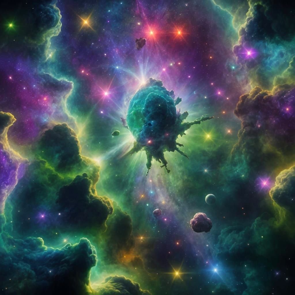Green Mist in Space #1662  by @Cyborgsarj