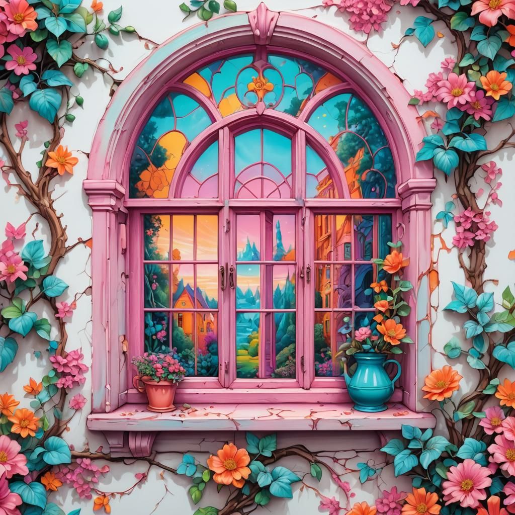 Clean Oil painted airbrush style, isolated Fairytale Fantasy...