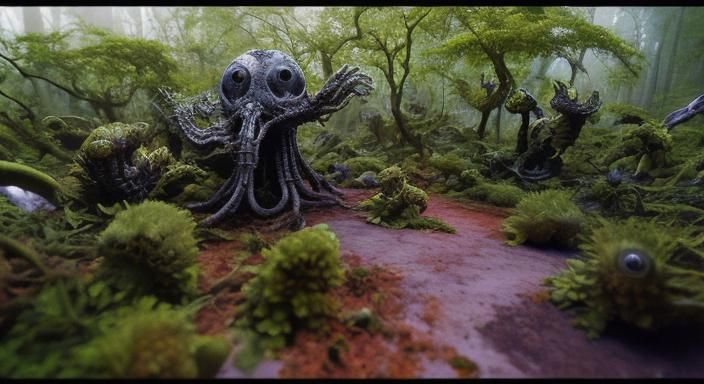 environment of speculative evolution realism monster and creatures flora from space  strange
weirdnotable
phenomenal
puzzling
out-there
baff...