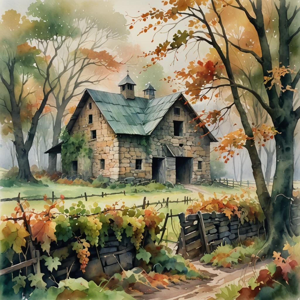 Autumn grape vines