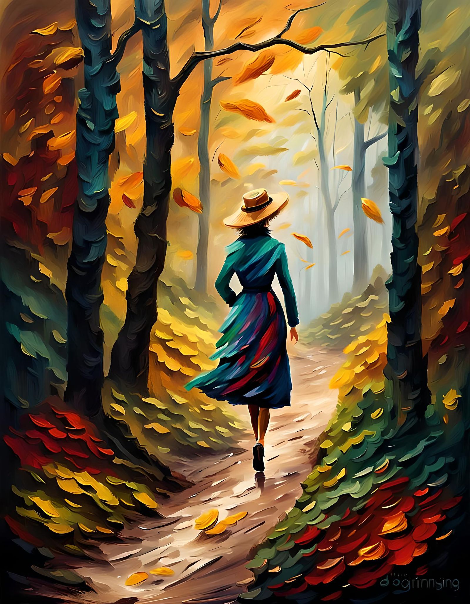 Walking in the woods