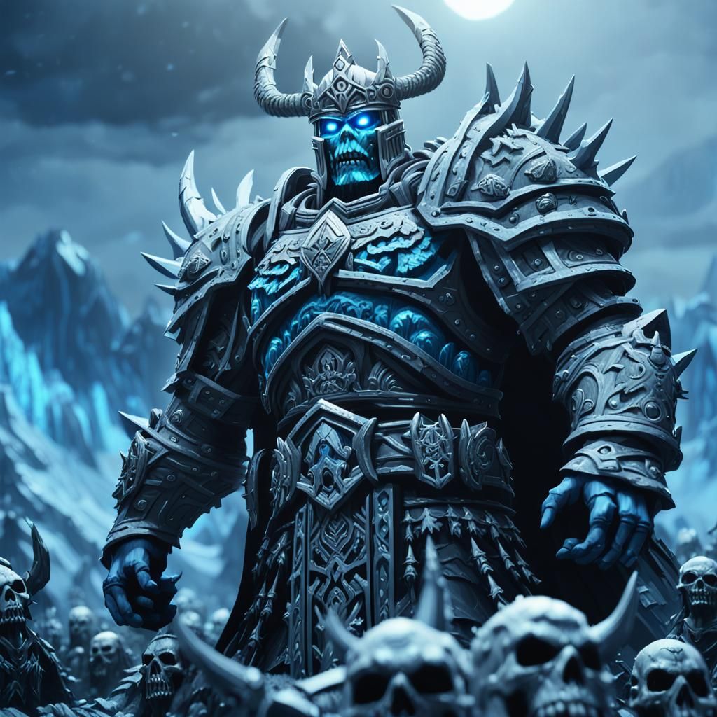 Lich King, Lord of the Scourge, Dark Lord of the Dead, WarCraft, frost,  ice, snow, fantasy, 8k resolution, hyperdetailed, natural lighting, - AI  Generated Artwork - NightCafe Creator