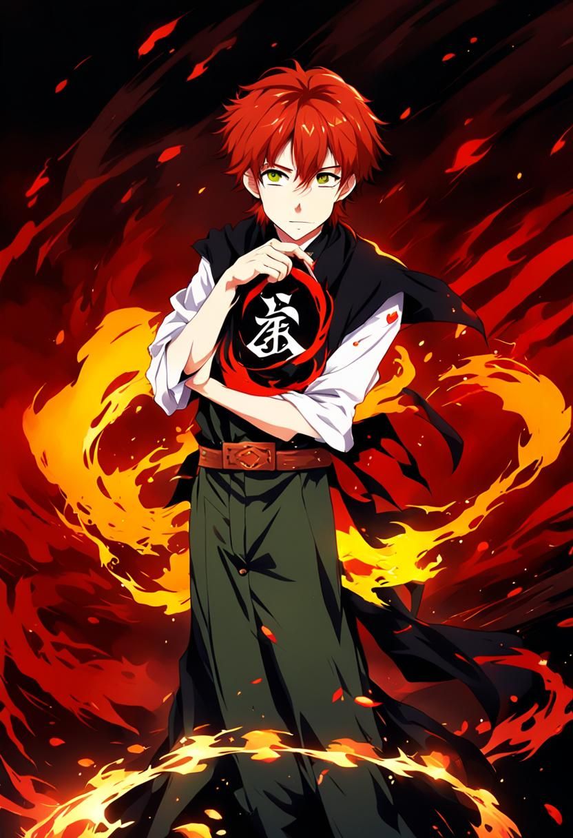 red hair wizard in the ash by artist "anime", Anime Key Visu...