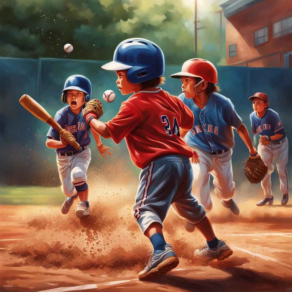  Children Playing baseball   by @SoulPrincess