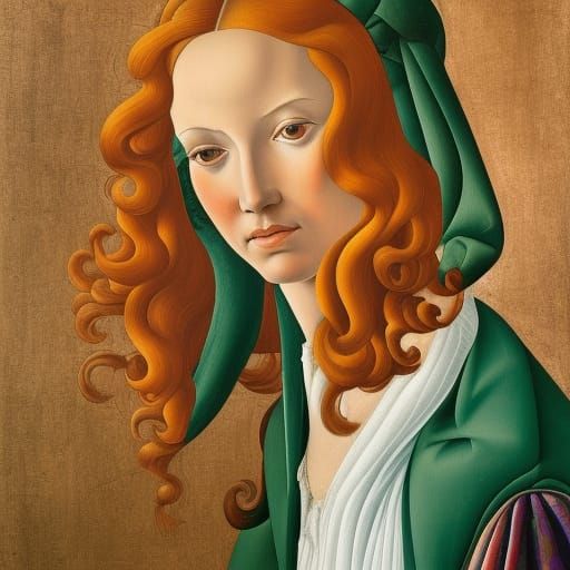 New Orleans woman, portrait painted by Sandro Botticelli.