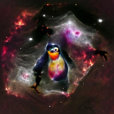 Cosmic penguin in a nebulae