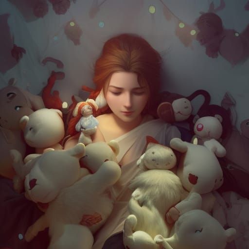 Too Many Stuffed Animals AI Generated Artwork NightCafe Creator