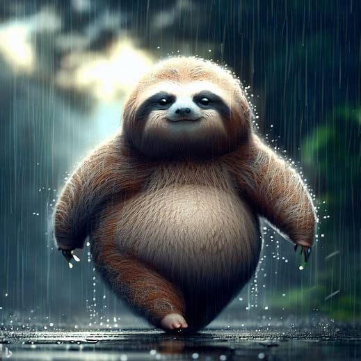 Walking the dog in the rain