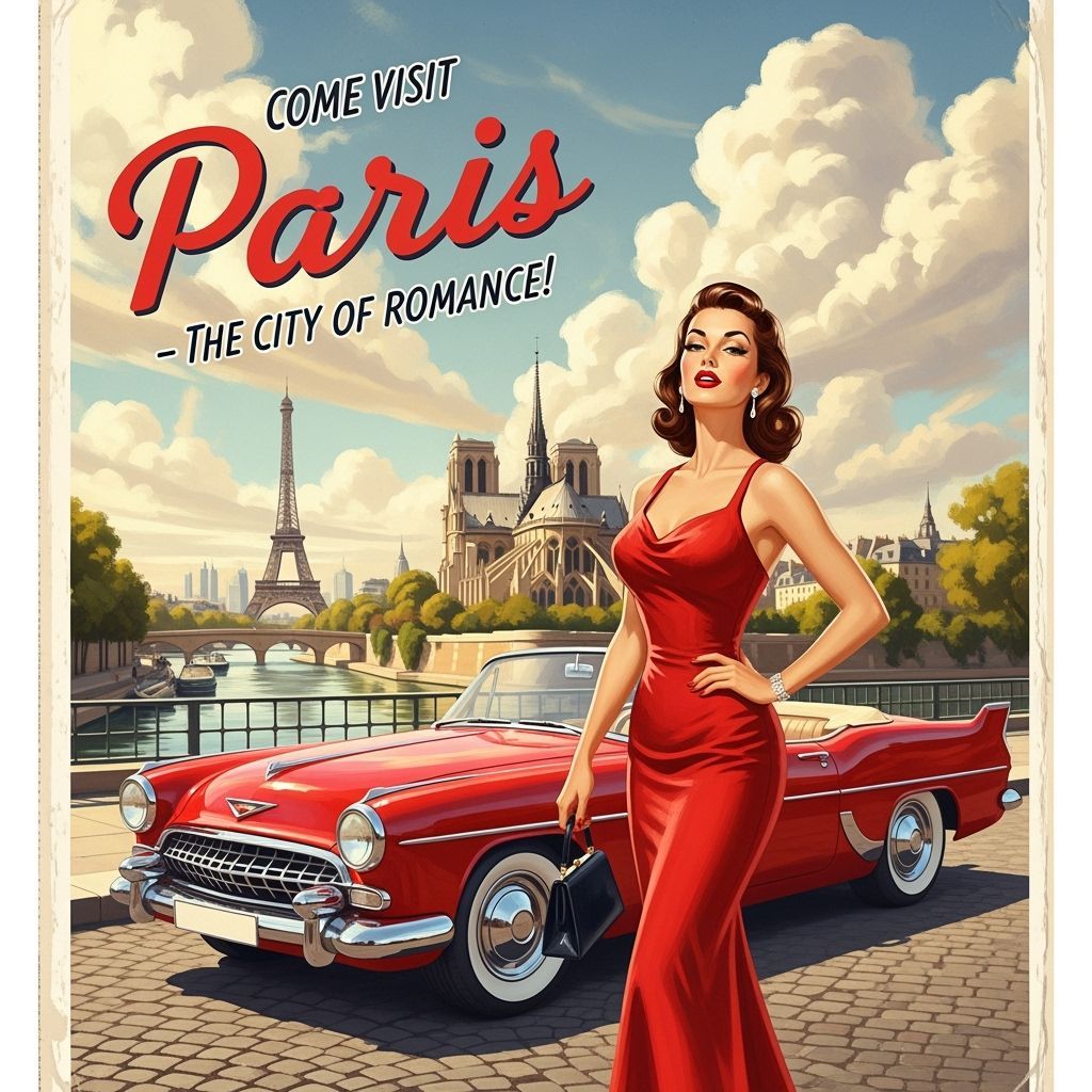 🇫🇷🗼 Retro Travel Poster  “Come Visit Paris”


"1950s retro travel poster style, Paris in the background ...  by @Dawn68