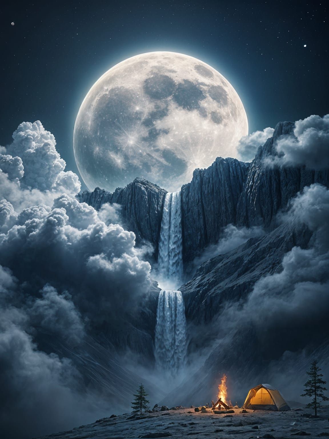 Lunar Fall  by @new2ai