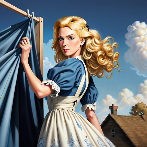 Laundry day woman