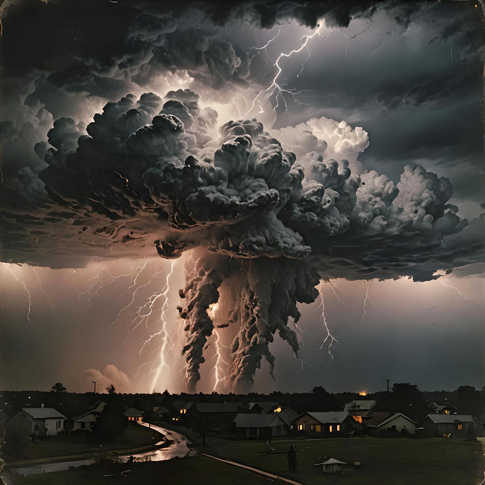 Call of the Void, intricately detailed deep color silver nitrate photo 1900s photograph volumetric lighting horror thund...