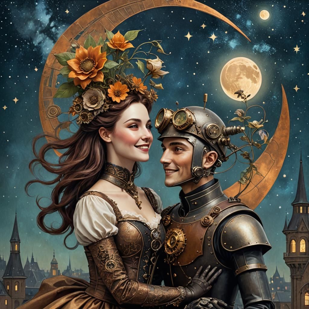 Steampunk Romance - AI Generated Artwork - NightCafe Creator