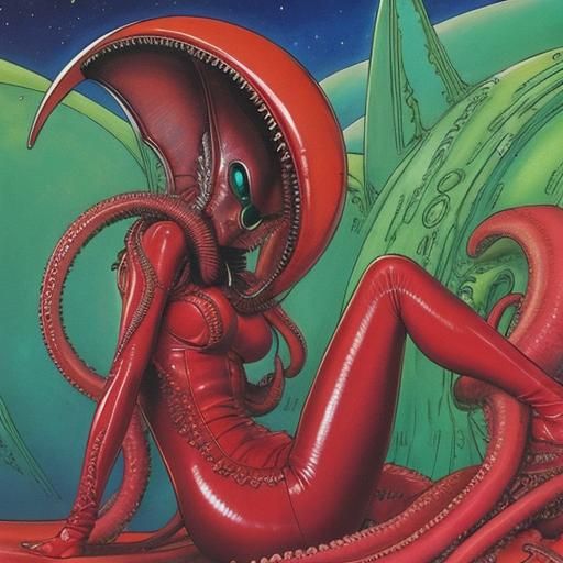 funny tentacled friendly xenomorph
by Moebius & Manara