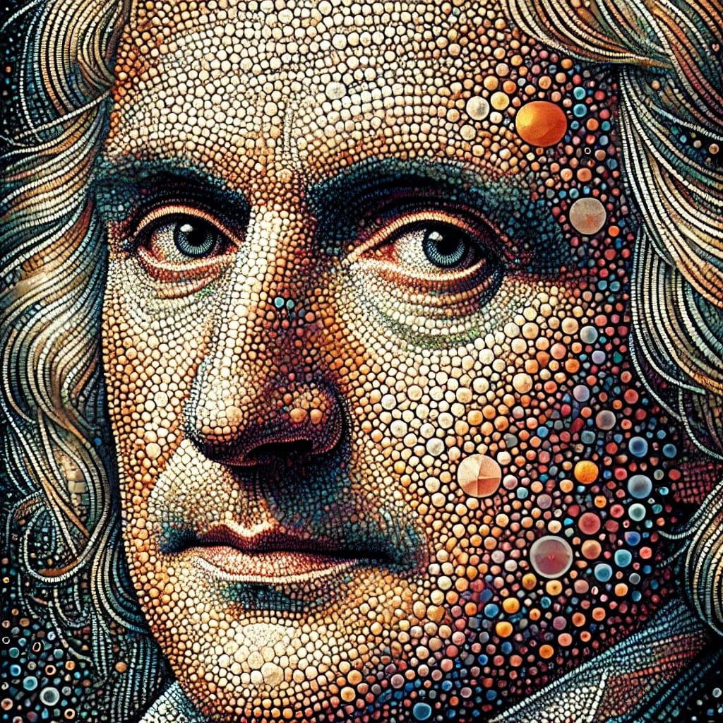 Abstract Pointillism Newton