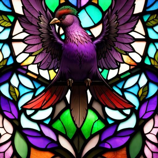 stained glass Purple-crested Lourie
