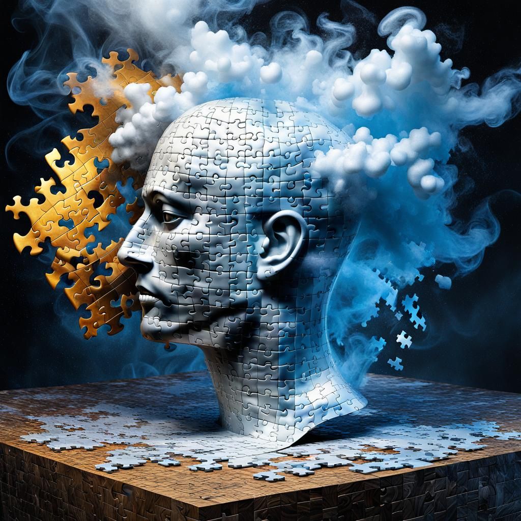 3d jigsaw puzzle head  by @Bunny77