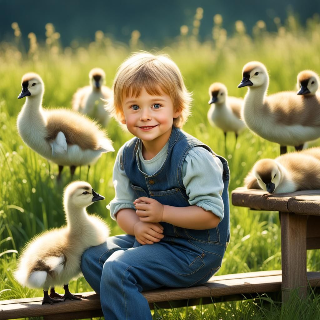 In this enchanting digital photo by Taraki an endearing scen...