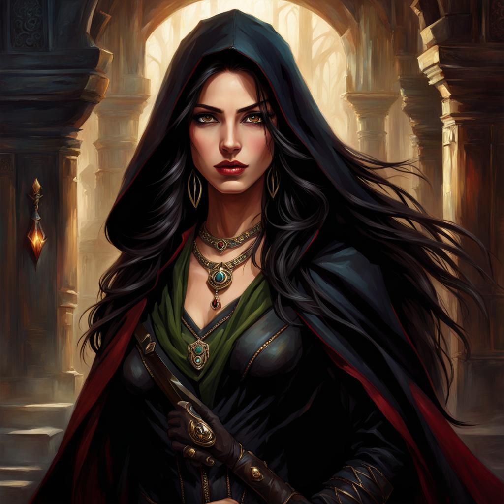 fantasy art, oil painting, character profile, 

a cute young...