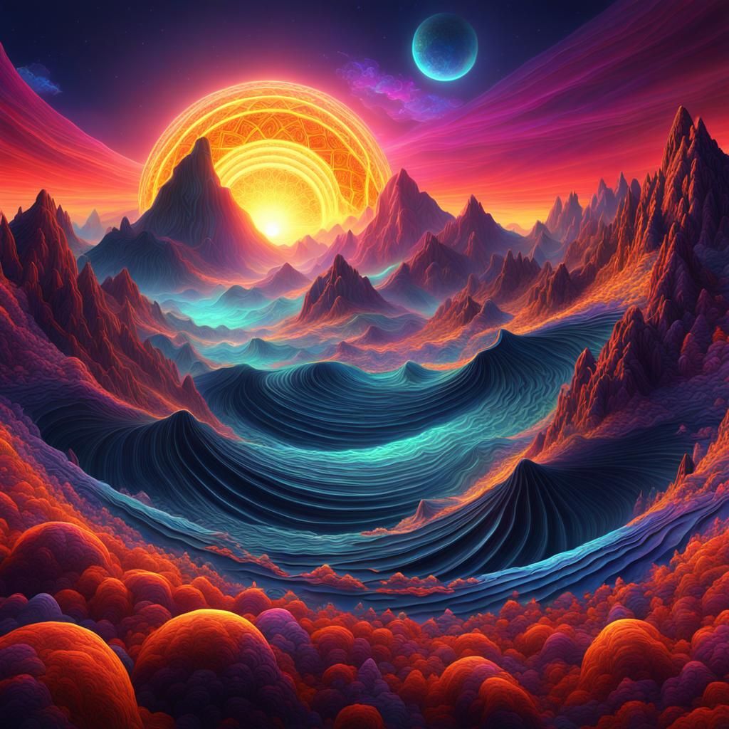 Sunrise over the mountains - AI Generated Artwork - NightCafe Creator