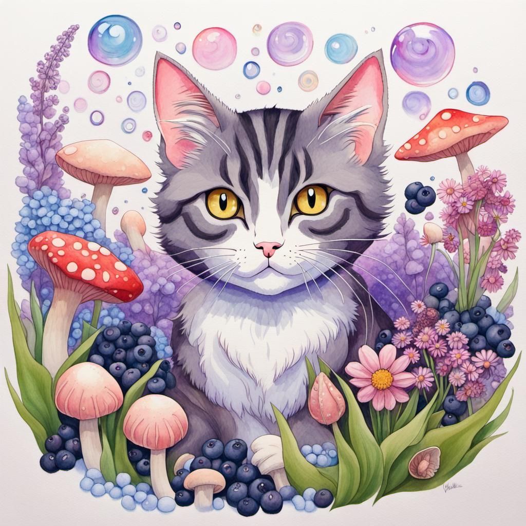 a bubbly cat ) AI Generated Artwork NightCafe Creator