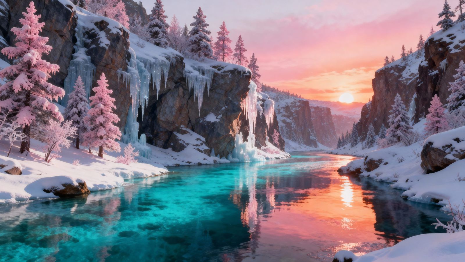 Winter turquoise sunset   by @Ammazonna