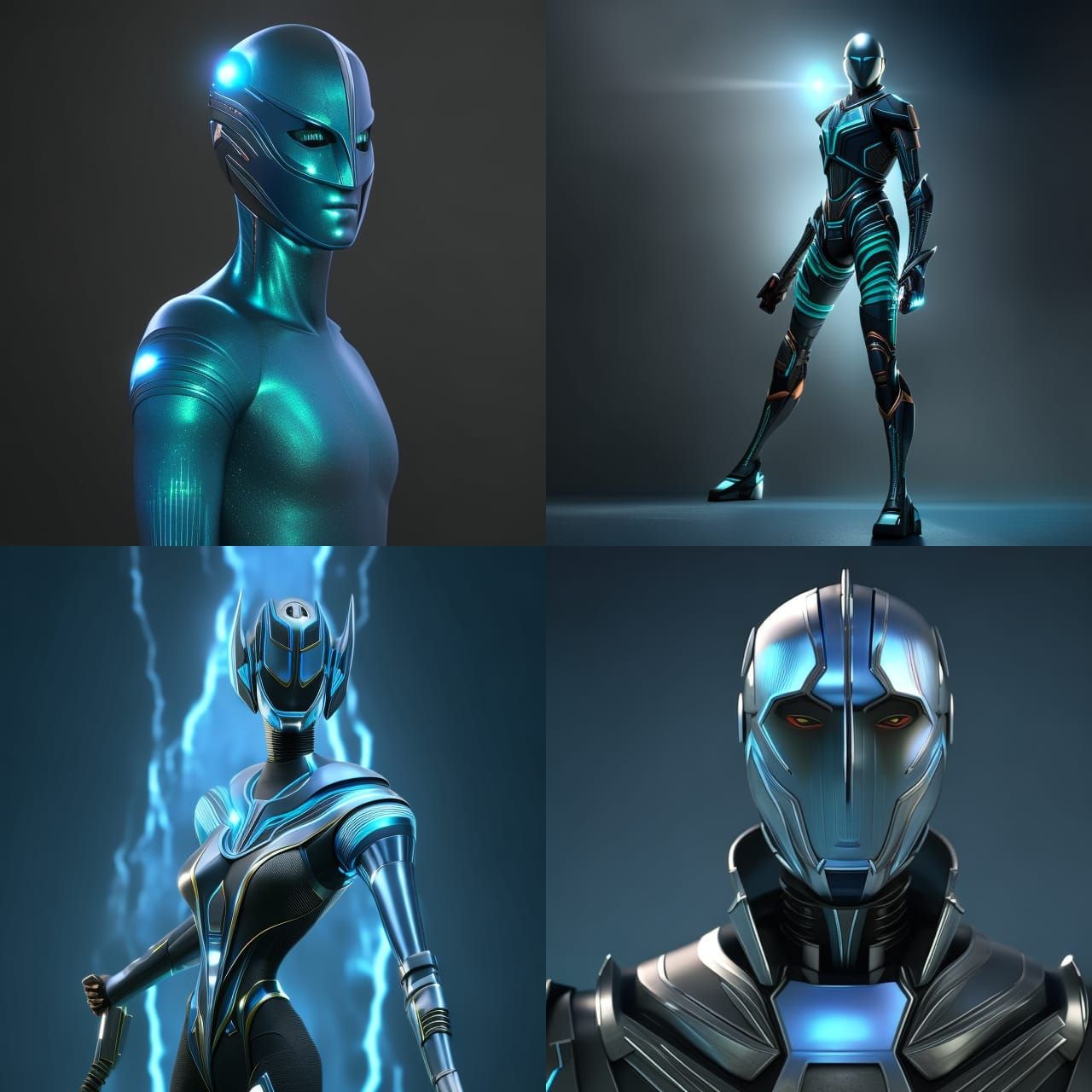 Humanoid android with elongated cranium - AI Generated Artwork ...