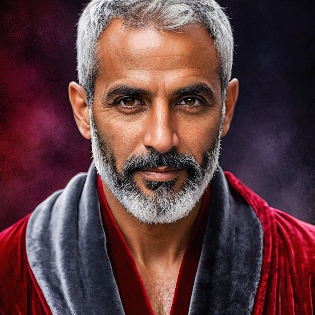 A handsome silver-bearded daddy