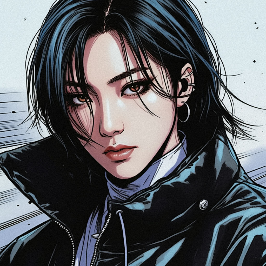 Here is the image of a rockstar megastar anime manga cartoon: