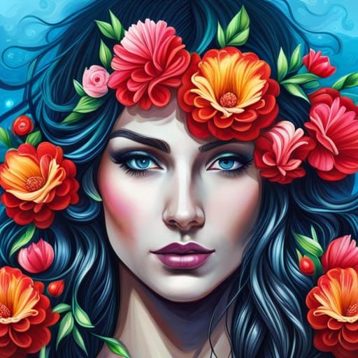Flower Woman - AI Generated Artwork - NightCafe Creator