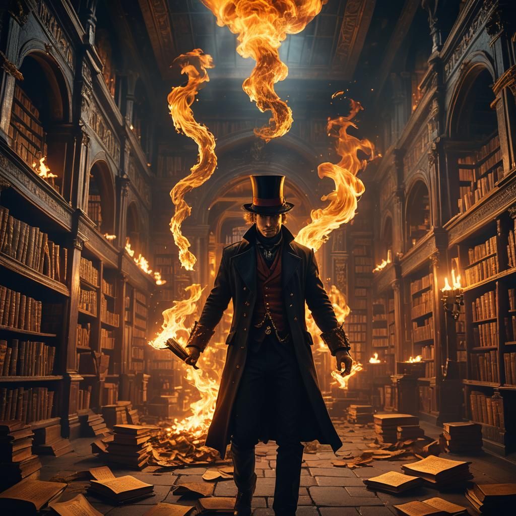 Thief's Burning Hat in Mystical Library