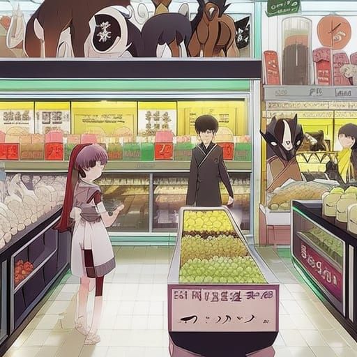 Animal Supermarket with animals
