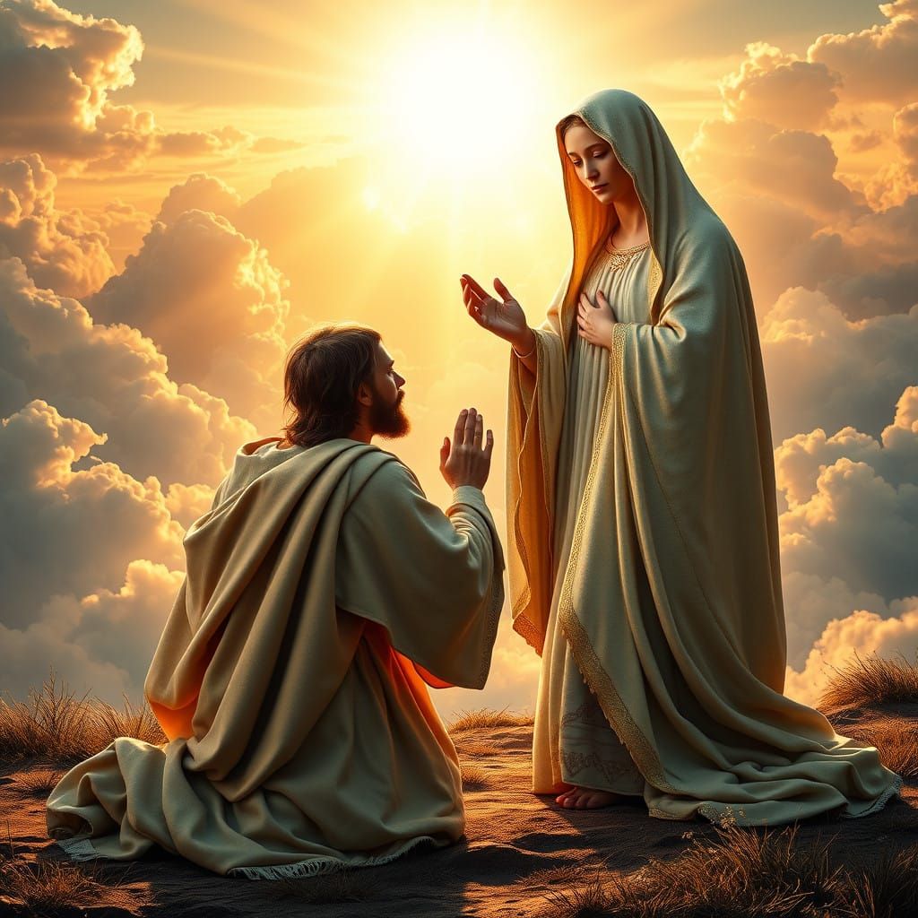 Jesus Kneels Mary  by @ericB