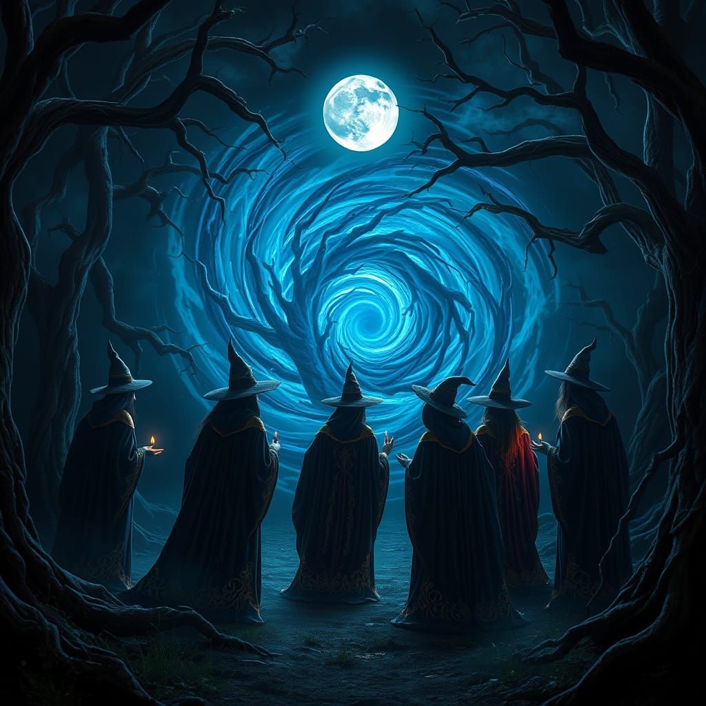 Mysterious Witches Convene Under Starlight in a Haunting, Hi...