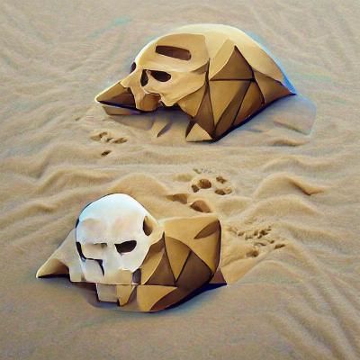 sand single skull low poly