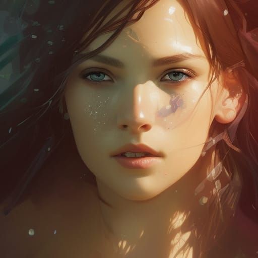 Beautiful Woman with Magic Eyes Portrait