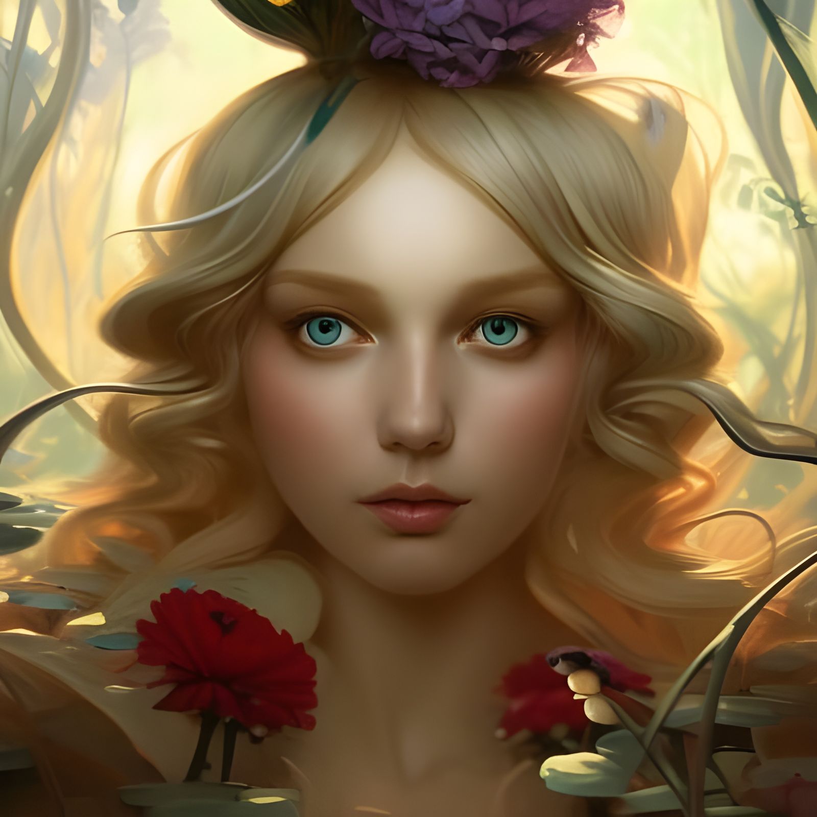 Alice enters the garden...🌹🌼🍄 - AI Generated Artwork - NightCafe Creator