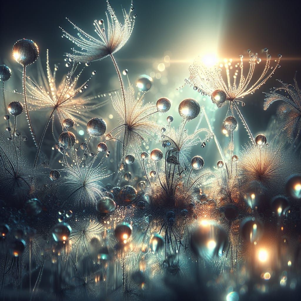 Delicate beauty of Dew drops  by @Zero