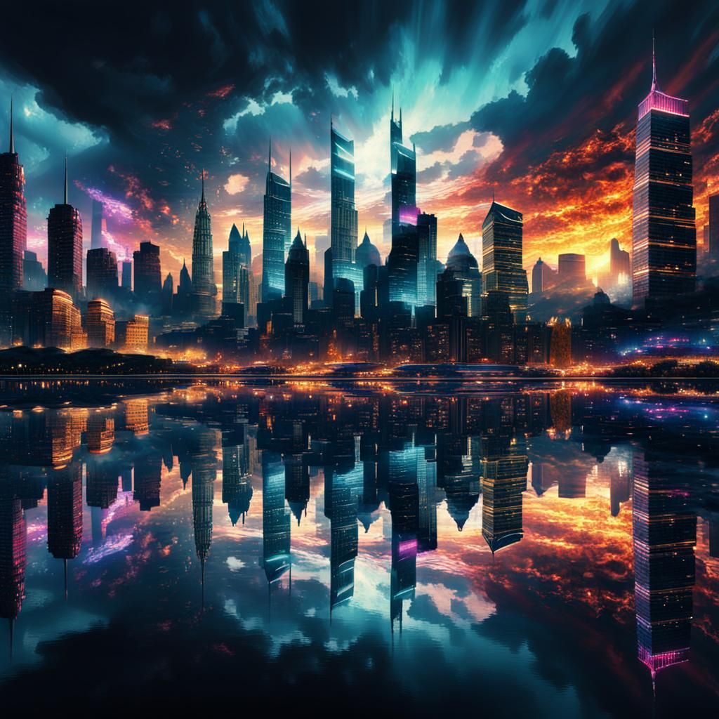 Skyline - AI Generated Artwork - NightCafe Creator