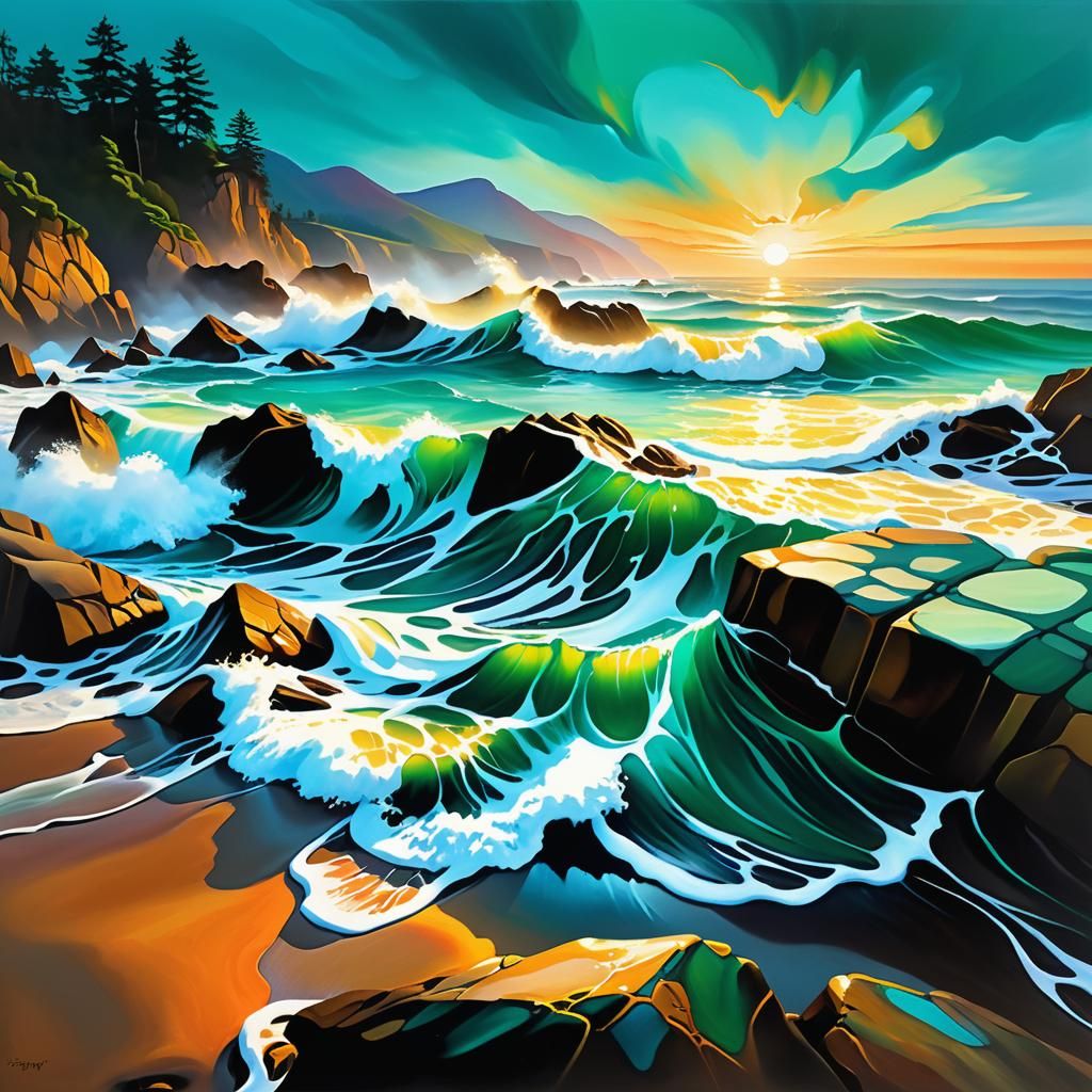 abstract, ocean landscape