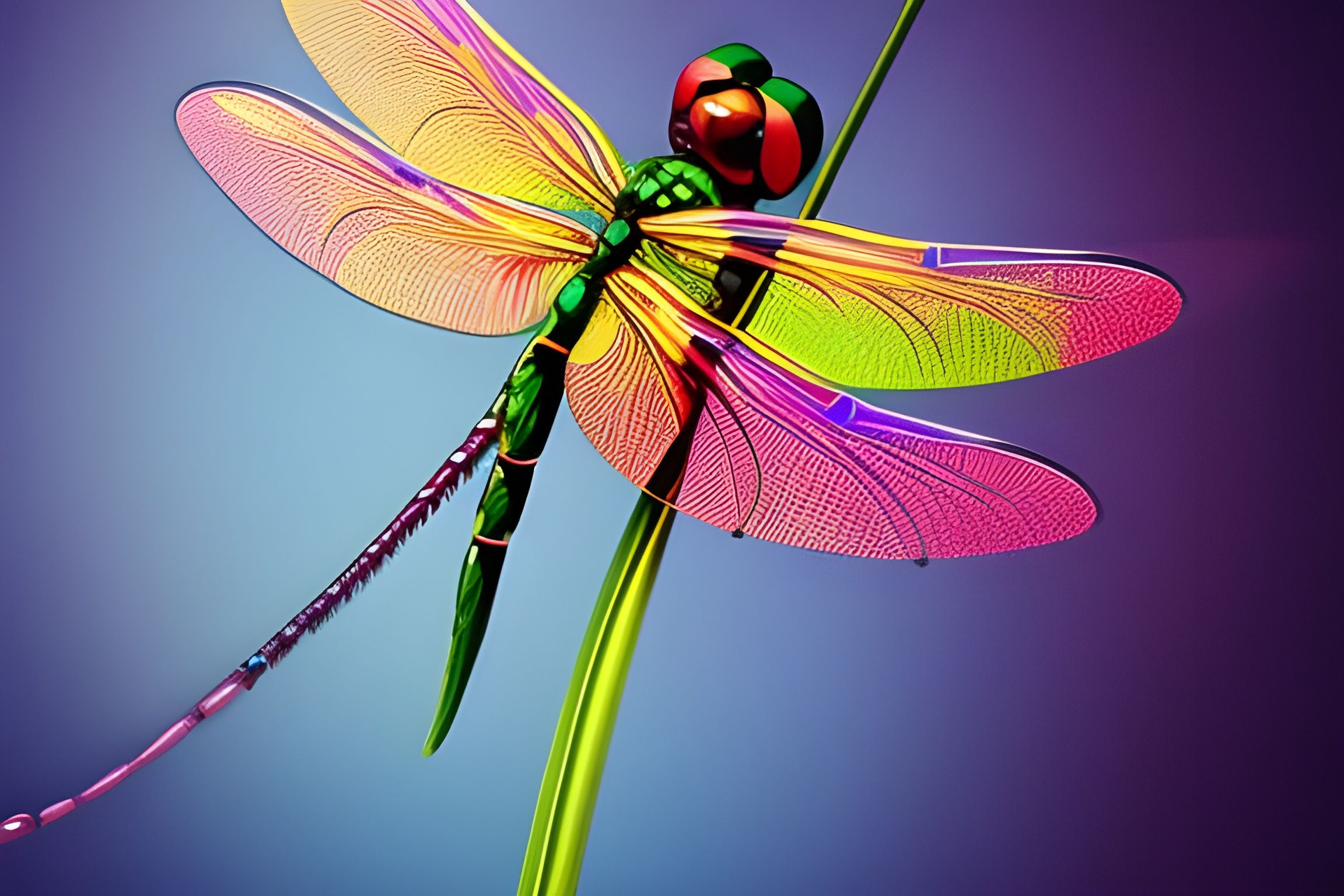 Rainbow Dragonfly Priestess - AI Generated Artwork - NightCafe Creator