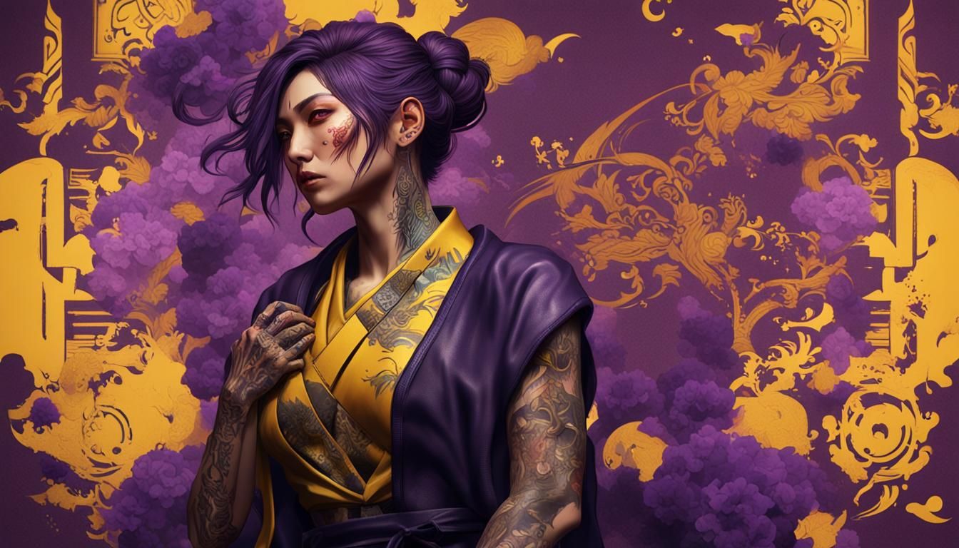 A female Yakuza tattoos