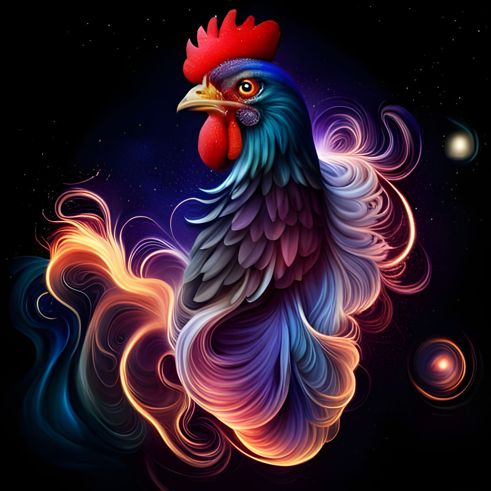 When Time, Space, and the void were one, there was Rooster  by @davidrneff