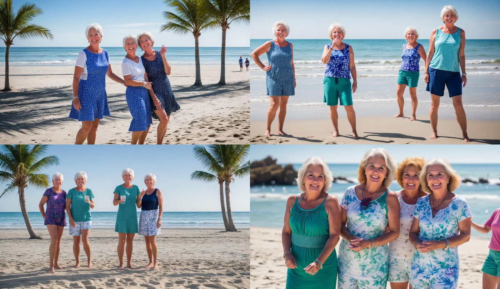 Ladies in their mid50s looking as if in their 20s on the bea...