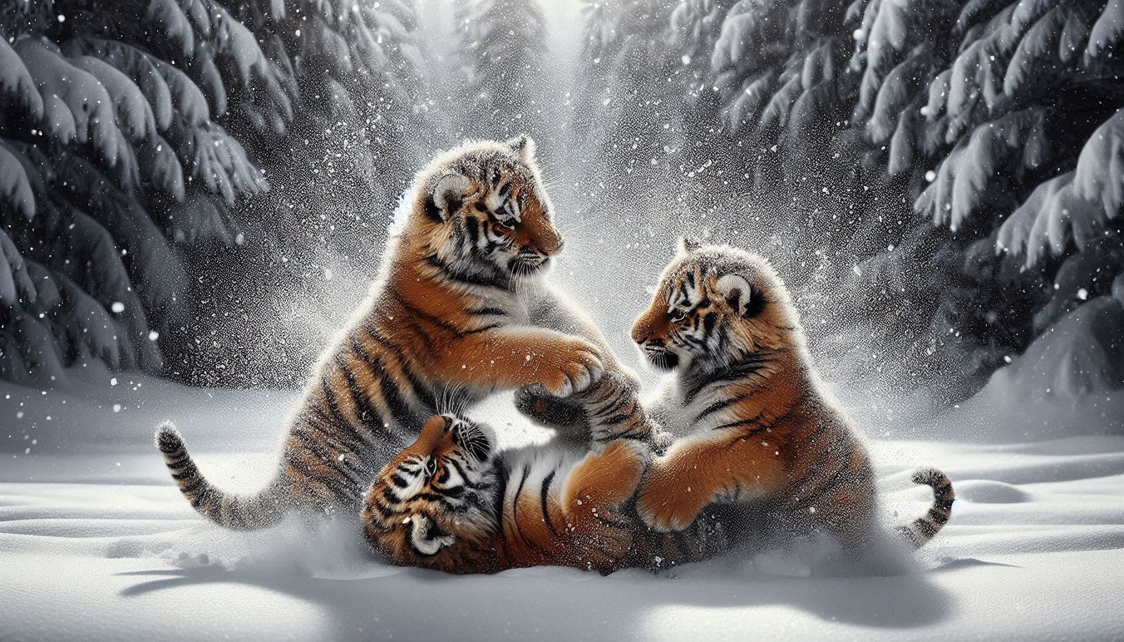 Siberian tiger cubs